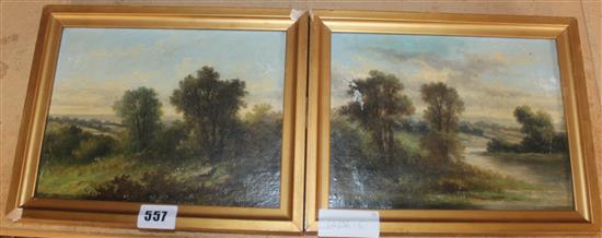 Pair of small oil landscapes